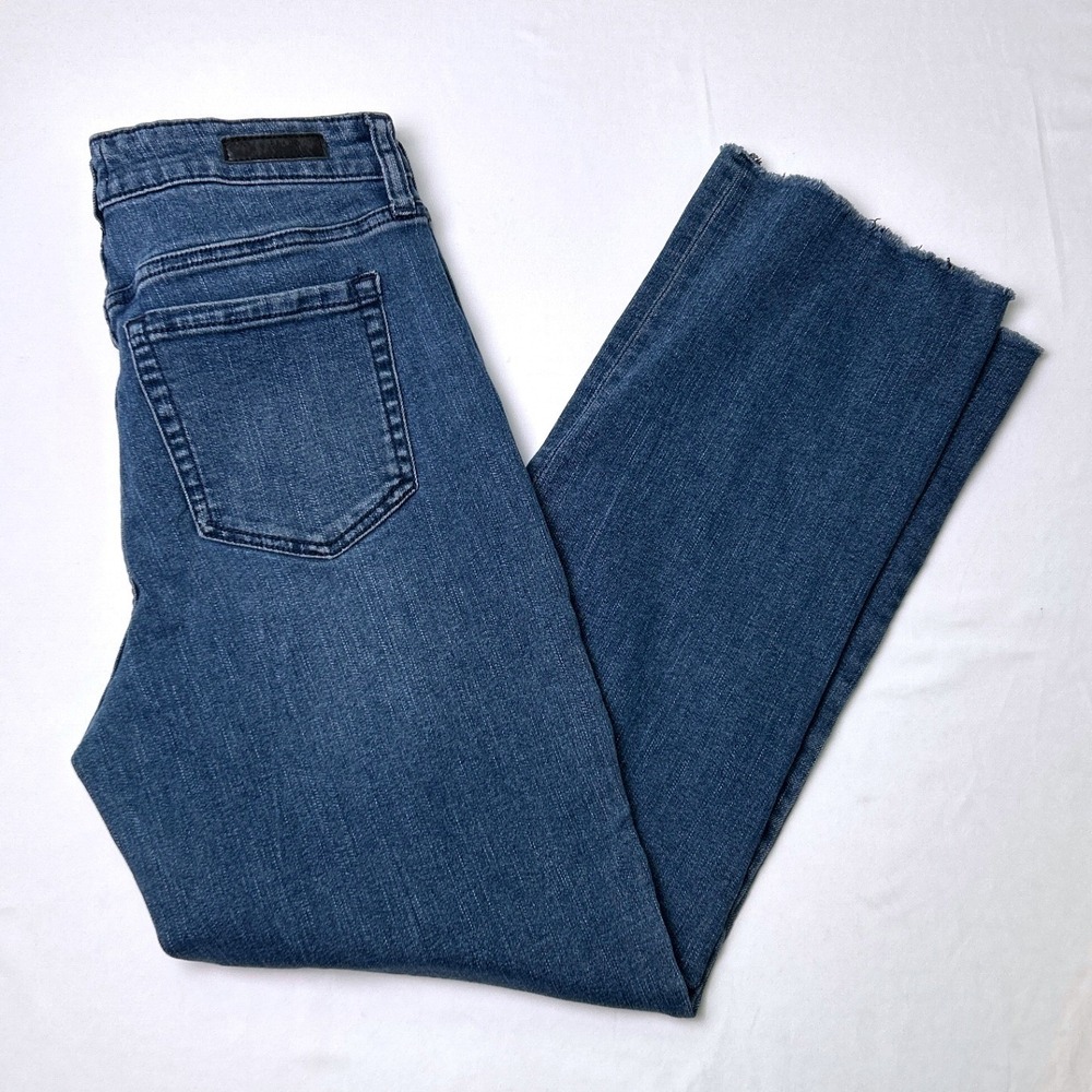 Social Standard Sanctuary Women High Rise Crop Straight Jean Size 6 Blue Stretch